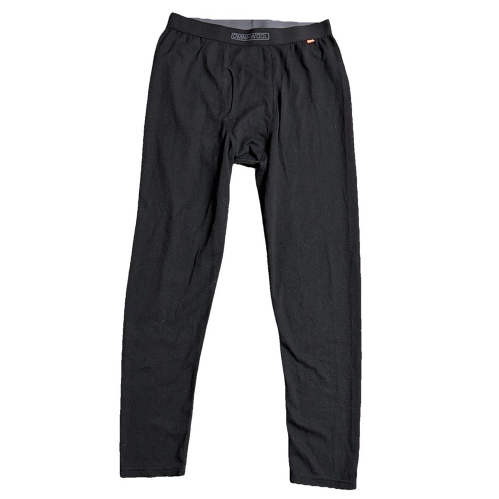 Omni Wool Base Layer Pants Men's Size XL Polyester Wool Blend Thermal Black